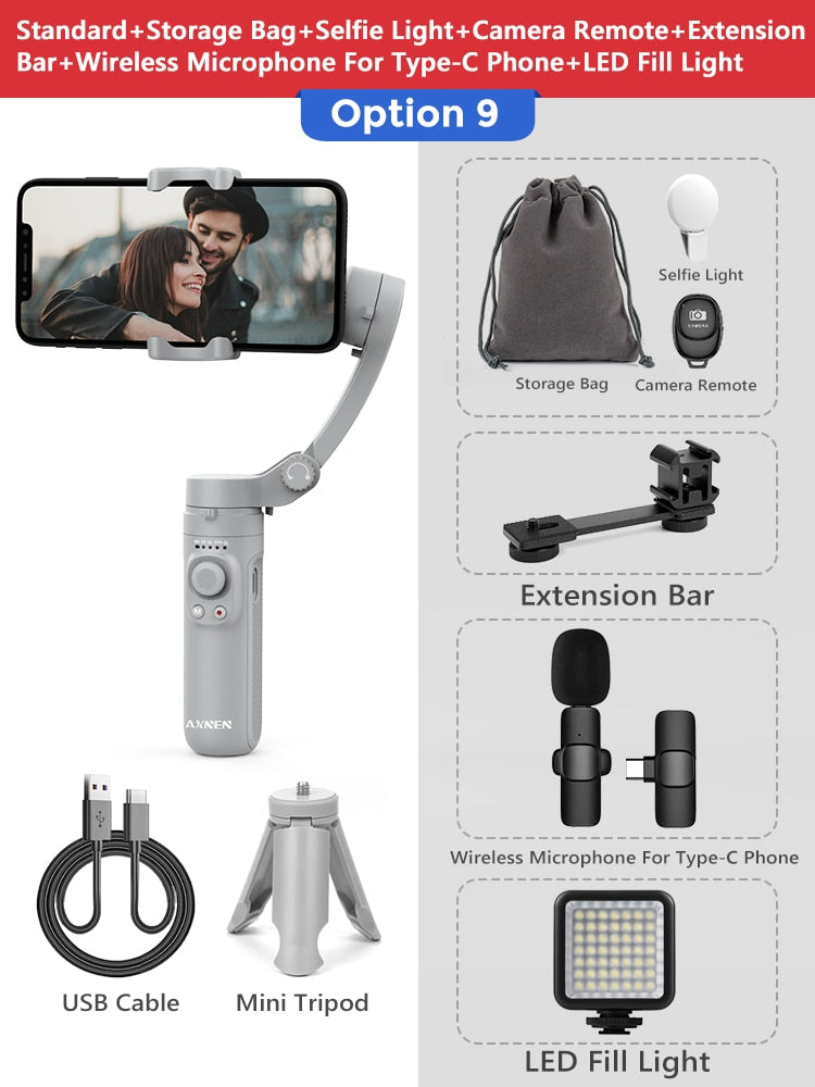 3-Axis Foldable Smartphone Handheld Gimbal Cellphone Video Record Vlog Stabilizer for iPhone 13 Xiaomi Huawei Samsung camera stabilizers DailyAlertDeals Poland Option 9
