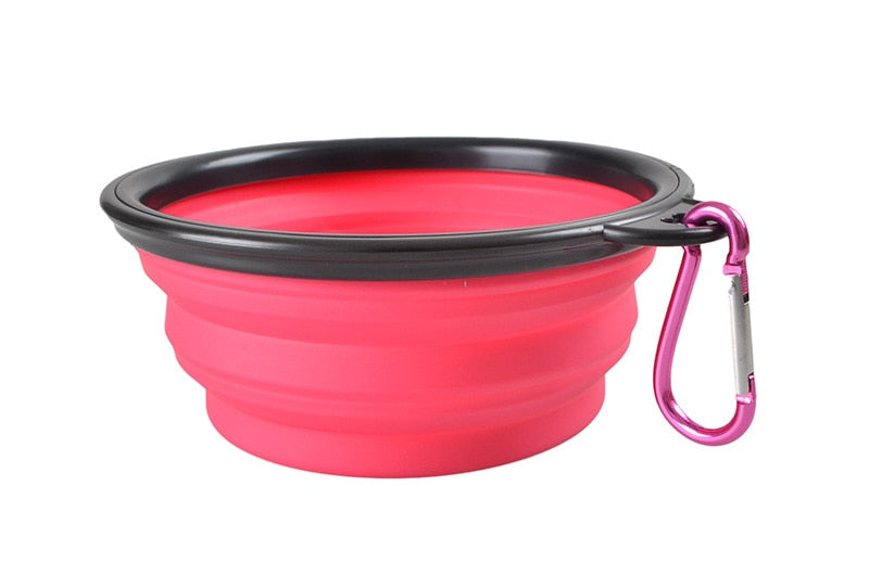 1000ml Large Collapsible Dog Pet Folding Silicone Bowl Outdoor Travel Portable Puppy Food Container Feeder Dish Bowl Pet Bowls, Feeders & Waterers DailyAlertDeals Pink 350ml