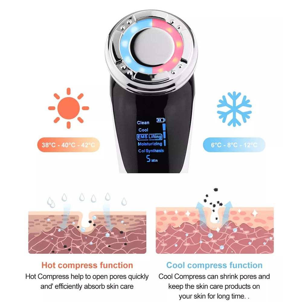 7in1 RF&EMS Radio Mesotherapy Electroporation lifting Beauty LED Photon Face Skin Rejuvenation Remover Wrinkle Radio Frequency 0 DailyAlertDeals