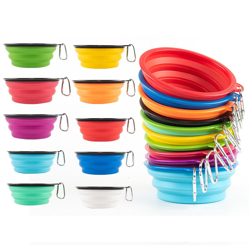 1000ml Large Collapsible Dog Pet Folding Silicone Bowl Outdoor Travel Portable Puppy Food Container Feeder Dish Bowl Pet Bowls, Feeders & Waterers DailyAlertDeals