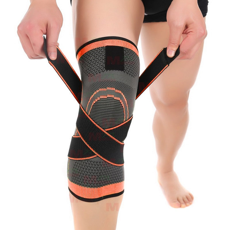 Sports Fitness Knee Pads Support Bandage Braces Elastic Nylon Sport Compression Sleeve for Basketball 0 DailyAlertDeals Orange S China