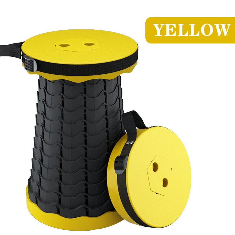 Portable Telescopic Folding Stool Outdoor Camping Retractable Stools for Travel Hiking Beach Chair Foldable Fishing Stool Chairs Folding Chairs & Stools DailyAlertDeals China Yellow