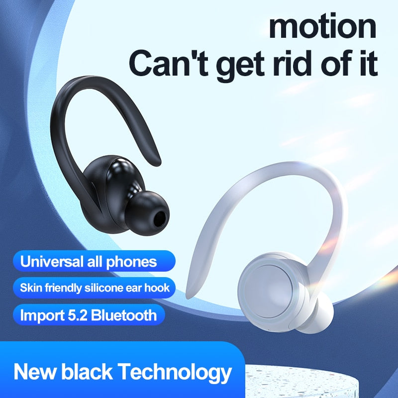 Bluetooth 5.2 Earphone Noise Cancelling Sports Wireless Business Headphones Headset Waterproof Hanging Single Ear Earbuds 0 DailyAlertDeals