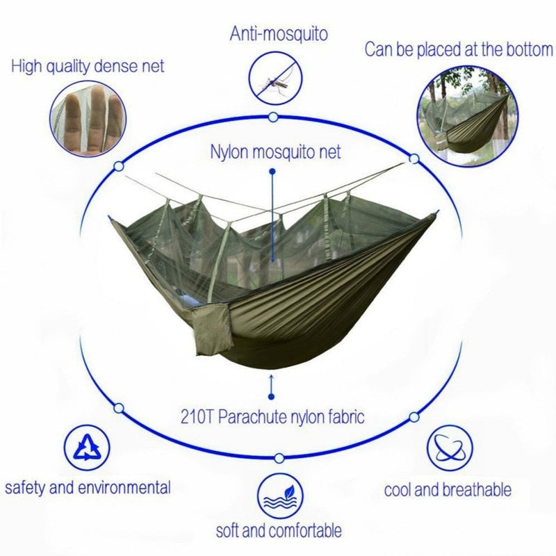 Lightweight Portable Camping Hammock and Tent Awning Rain Fly Tarp Waterproof Mosquito Net Hammock Canopy 210T Nylon Hammocks Camping Hammock and Tent DailyAlertDeals