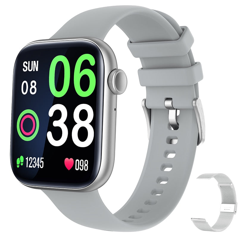 Smart Watches for Men Women, 1.81" Smart Watch with Bluetooth Call (Answer Make Calls), Fitness Tracker Watch IP68 Waterproof Multiple Sports Modes Smartwatch for Android Phones iPhone smart watch DailyAlertDeals Silver silicone band 1