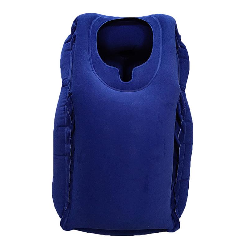 Inflatable Air Cushion Travel Pillow Headrest Chin Support Cushions for Airplane Plane Office Rest Neck Nap Pillows Travel Pillows DailyAlertDeals Blue