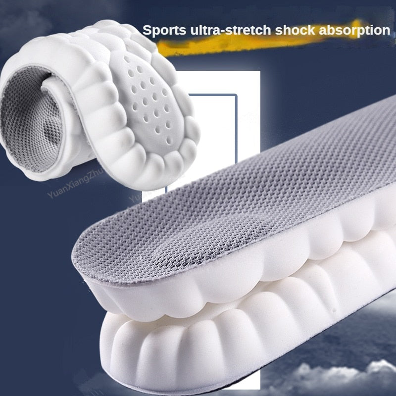 4D Sports Shoes Insoles Super Soft Running Insole for Feet Shock Absorption Baskets Shoe Sole Arch Support Orthopedic Inserts DailyAlertDeals