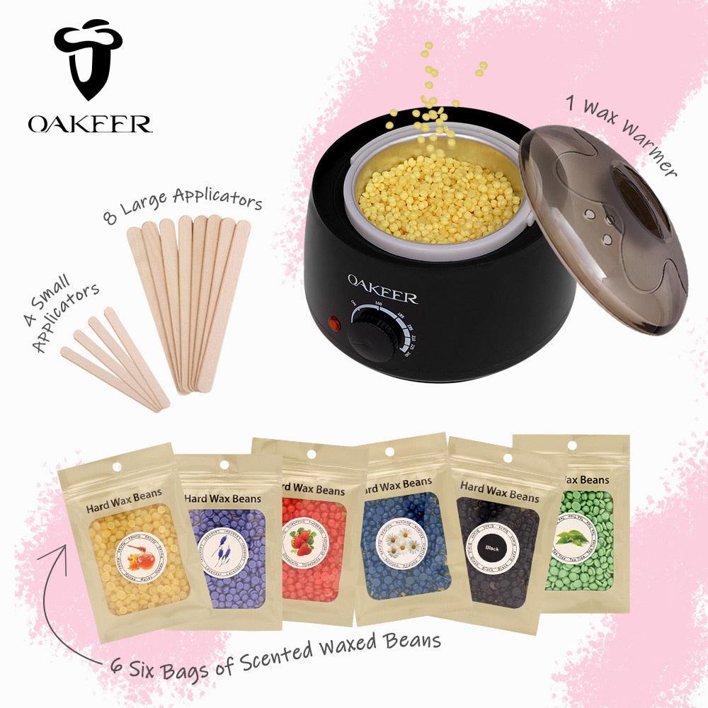 Wax Warmer Heater Depilation Hair Removal Waxing Dipping Pot Depilatory Wax Melt Kit Machine Epilator for Facial Bikini Hand Leg 0 DailyAlertDeals United States BLACK 200ML US Plug