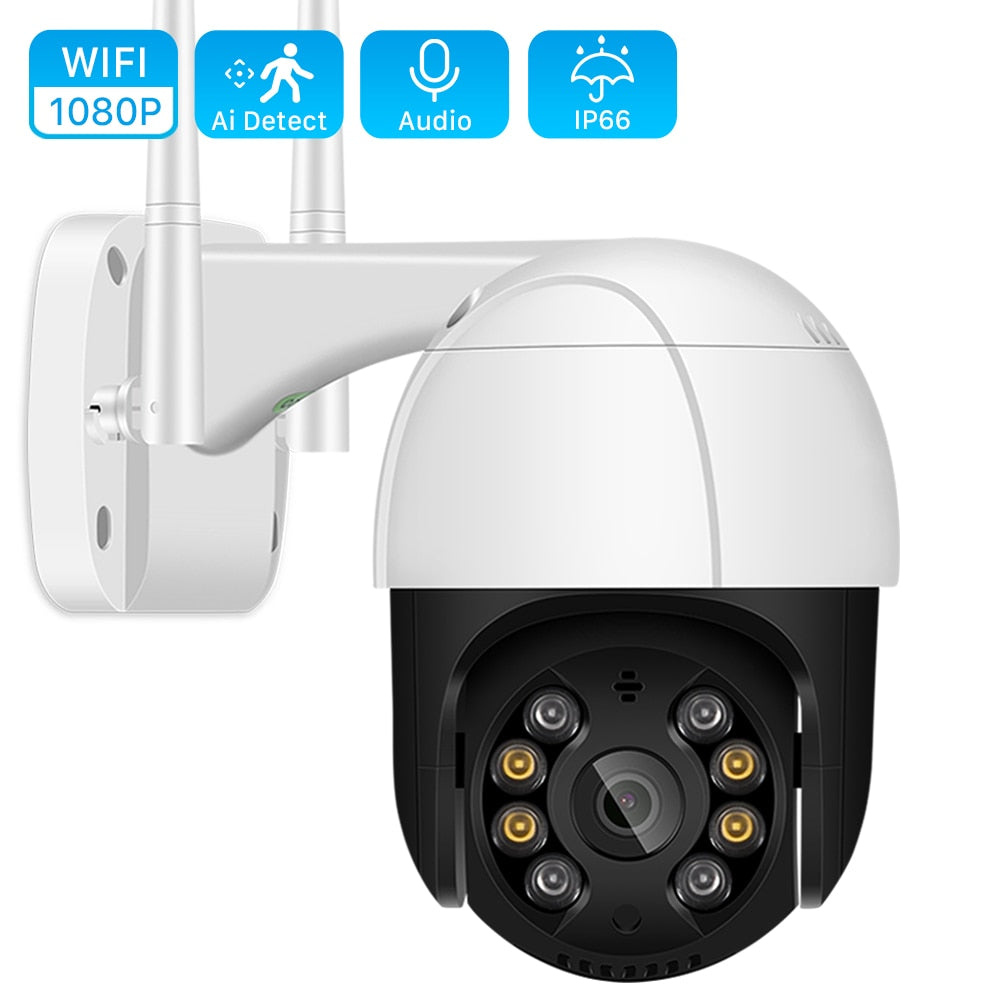 1080P PTZ Wifi IP Camera Outdoor 4X Digital Zoom AI Human Detect Wireless Camera H.265 P2P Audio 2MP 3MP Security CCTV Camera IP Camera DailyAlertDeals 1080 No SD Card China EU plug