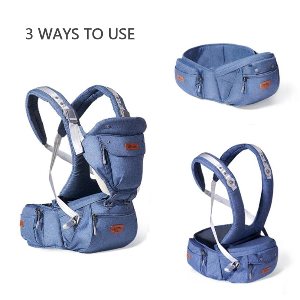 Sunveno Ergonomic Baby Carrier Baby Kangaroo Child Hip Seat Tool Baby Holder Sling Wrap Backpacks Baby Travel Activity Gear Baby Carrier DailyAlertDeals