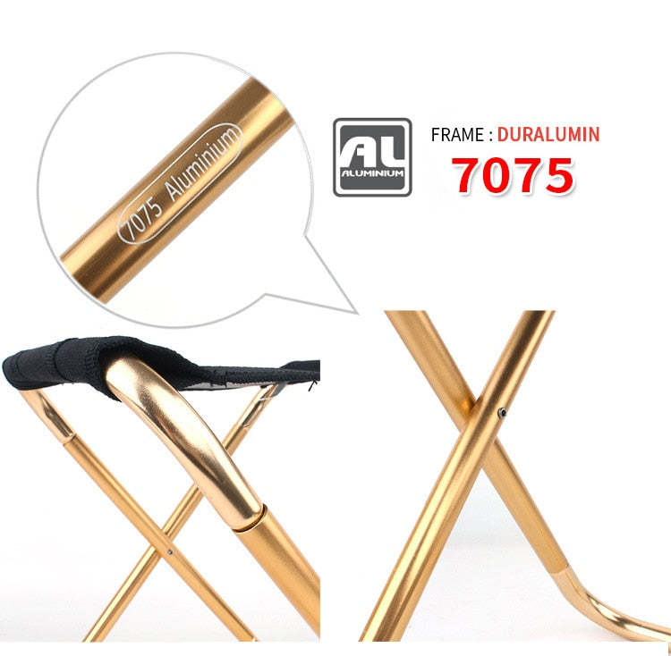 Light Portable High Durable Outdoor Folding chair With Bag Outdoor Folding Fold Aluminum Chair Stool Seat Fishing Camping Folding Chairs & Stools DailyAlertDeals