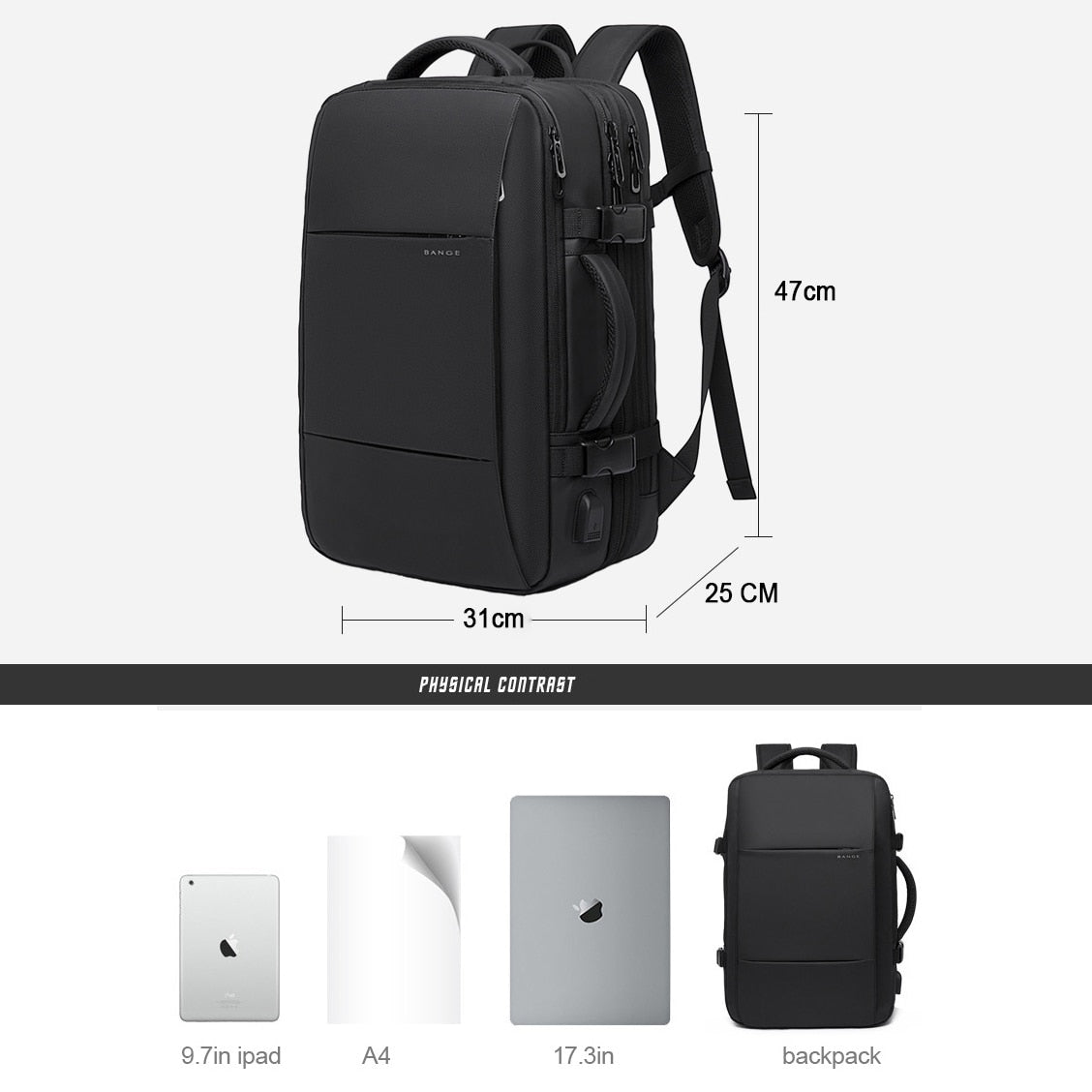 Travel Backpack Men Business Aesthetic Backpack School Expandable USB Bag Large Capacity 17.3 Laptop Waterproof Fashion Backpack 0 DailyAlertDeals