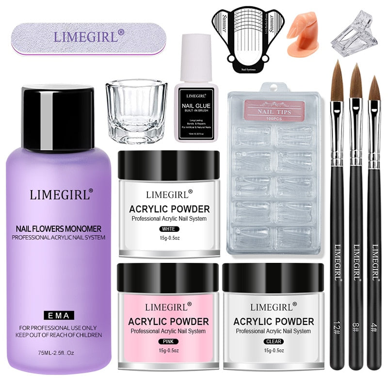 Acrylic Powder Set for Nails Extension Pink White Clear Acrylic Nail Kit with Liquid Monomer Nail Art Acrylic Liquid Set Brush Acrylic Powder for Nail Extension DailyAlertDeals 15g Acrylic Powder 6 USA