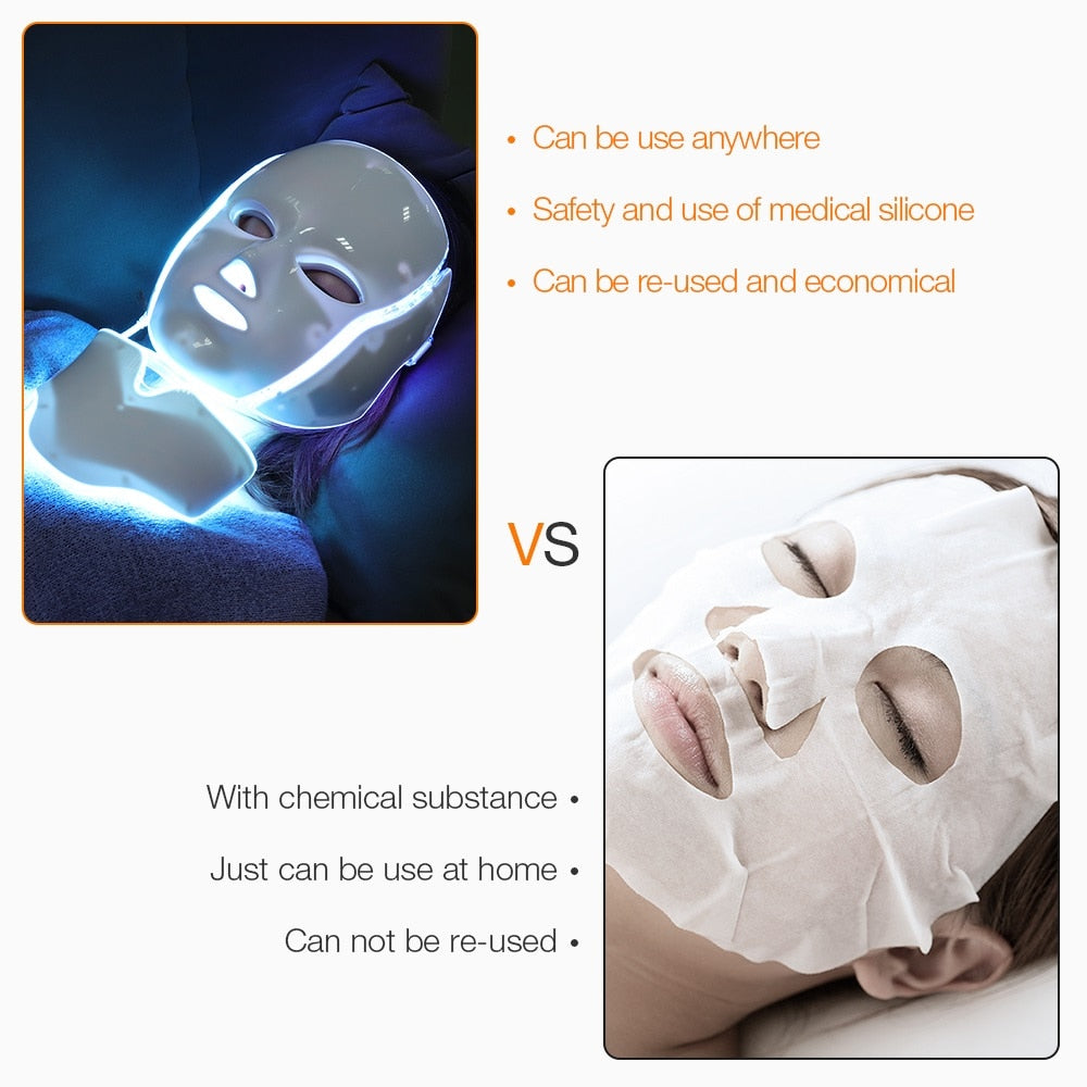 VIP Facial LED Mask with Neck LED Light Therapy Face Beauty Mask Skin Tightening Photon Rejuvenation Whitening Facial Massager 0 DailyAlertDeals