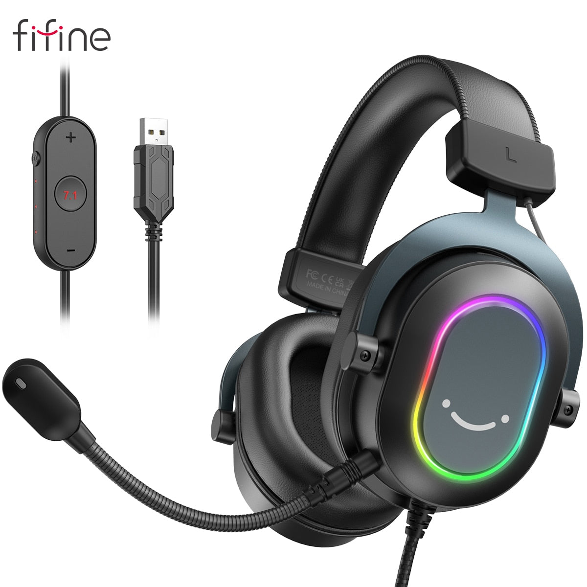 Dynamic RGB Gaming Headset with Mic Over-Ear Headphones 7.1 Surround Sound PC PS4 PS5 3 EQ Options Game Movie Music headphones DailyAlertDeals