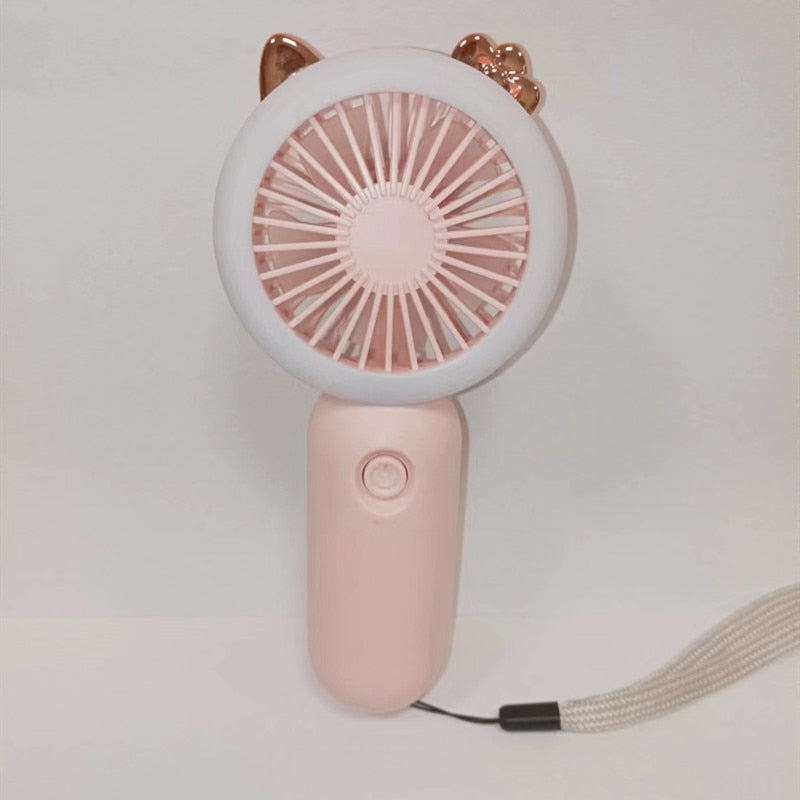 Handheld Pocket Fans USB Charging Lazy Fan Desktop Mini Fan Portable Dormitory Home Gift Student Outdoor Travel Mini Fan Portable Mini Fan DailyAlertDeals Pink