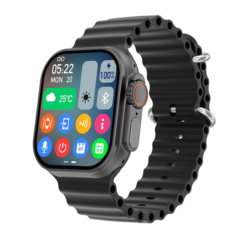 2023 New Smart Watch Body Temperature Ultra Series 8 NFC Smartwatch Wireless Charging Bluetooth Call Men Women Watch for Apple Smart watch DailyAlertDeals black