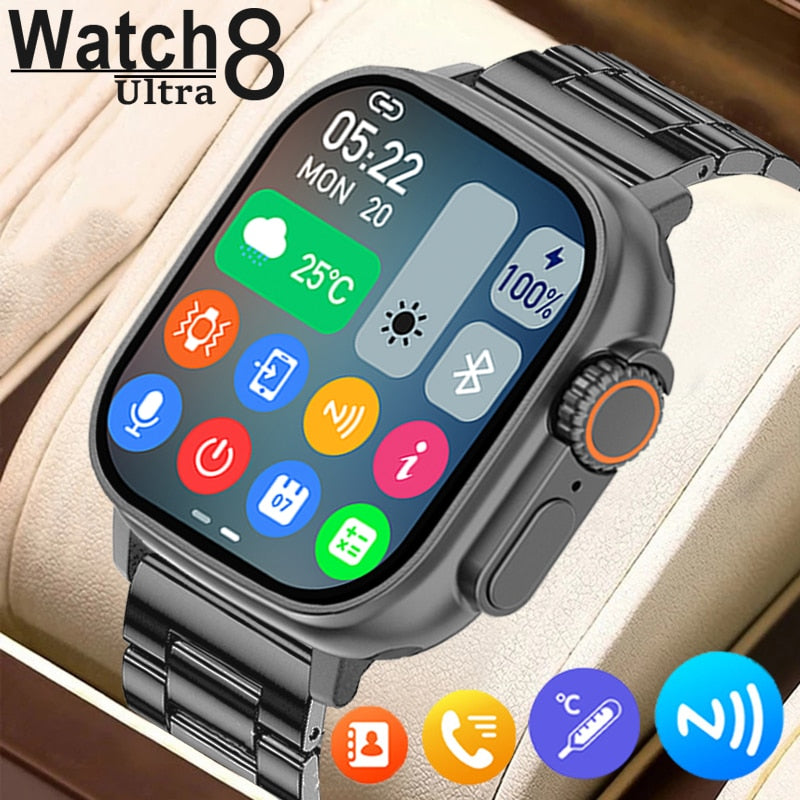 2023 New Smart Watch Body Temperature Ultra Series 8 NFC Smartwatch Wireless Charging Bluetooth Call Men Women Watch for Apple Smart watch DailyAlertDeals