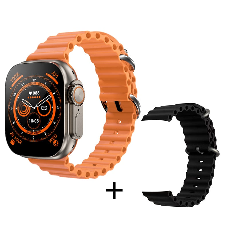 NEW Smart Watch Ultra Series 8 NFC 49MM Smartwatch Men Women Bluetooth Call Waterproof Wireless Charging HD Screen for Apple smart watch DailyAlertDeals GoldHY-BlackHY