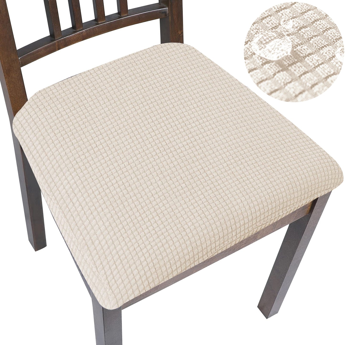 Spandex Jacquard Chair Cushion Cover Dining Room Upholstered Cushion Solid Chair Seat Cover Without Backrest Furniture Protector high chair covers DailyAlertDeals Waterproof-11 1 Piece