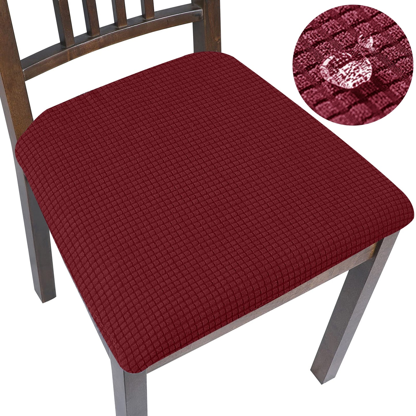 Spandex Jacquard Chair Cushion Cover Dining Room Upholstered Cushion Solid Chair Seat Cover Without Backrest Furniture Protector high chair covers DailyAlertDeals Waterproof-05 1 Piece