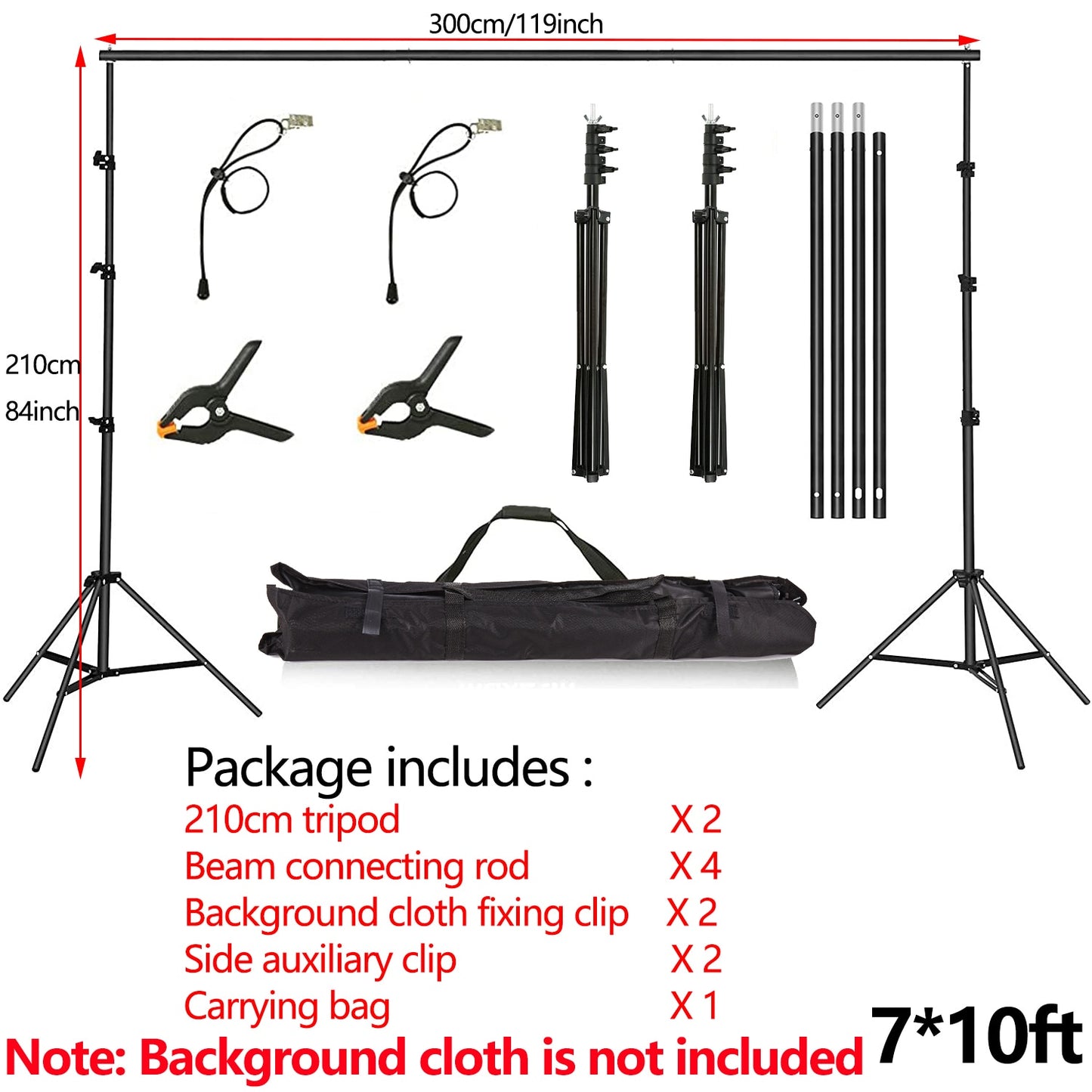 Photography Studio Backdrop Stand Photo Video Studio Background Stand Backdrop Support System Kit Scenery Shelf Frame Light Kit Background Stand DailyAlertDeals China 200x300cm