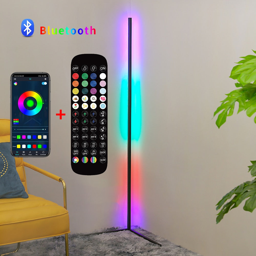 Modern Led Floor Lamp RGB Nordic Floor Lamps Living Room Indoor RGB Atmosphere Floor Light Standing Lamps for Bedroom Decoration 0 DailyAlertDeals Black-Bluetooth RGBW EU Plug