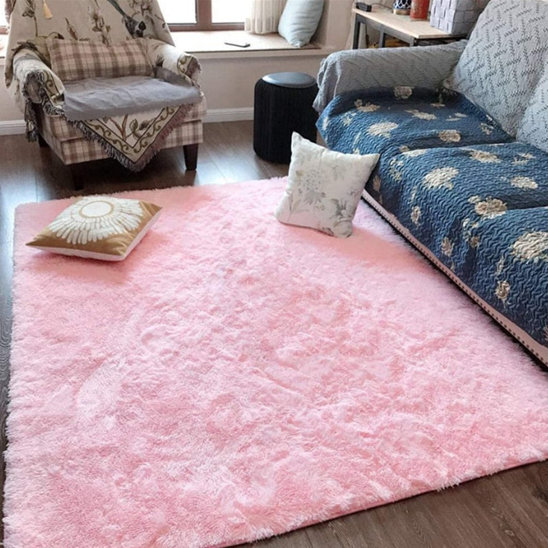 Pink Carpet For Girls Shaggy Children Floor Soft Mat Living Room Decoration Teen Doormat Nordic Red Fluffy Large Size Rugs Carpets & Rugs DailyAlertDeals