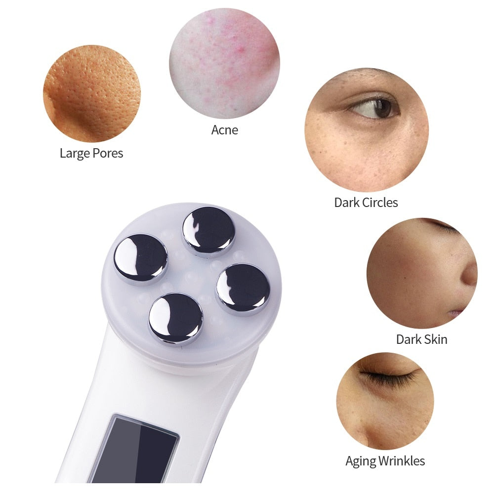 Facial Mesotherapy Electroporation RF Radio Frequency LED Photon Face Lifting Tighten Wrinkle Removal Skin Care Face Massager 0 DailyAlertDeals