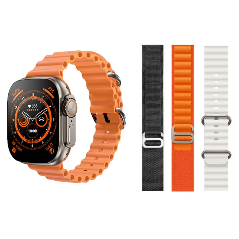 NEW Smart Watch Ultra Series 8 NFC 49MM Smartwatch Men Women Bluetooth Call Waterproof Wireless Charging HD Screen for Apple smart watch DailyAlertDeals GoldHY-BGgs-WhiteHY