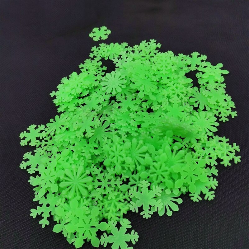 50Pcs Luminous Snowflake Wall Stickers Glow In The Dark Decal for Kids Baby Rooms Bedroom Christmas Home Decoration Navidad 2023 Wall sticker DailyAlertDeals Green
