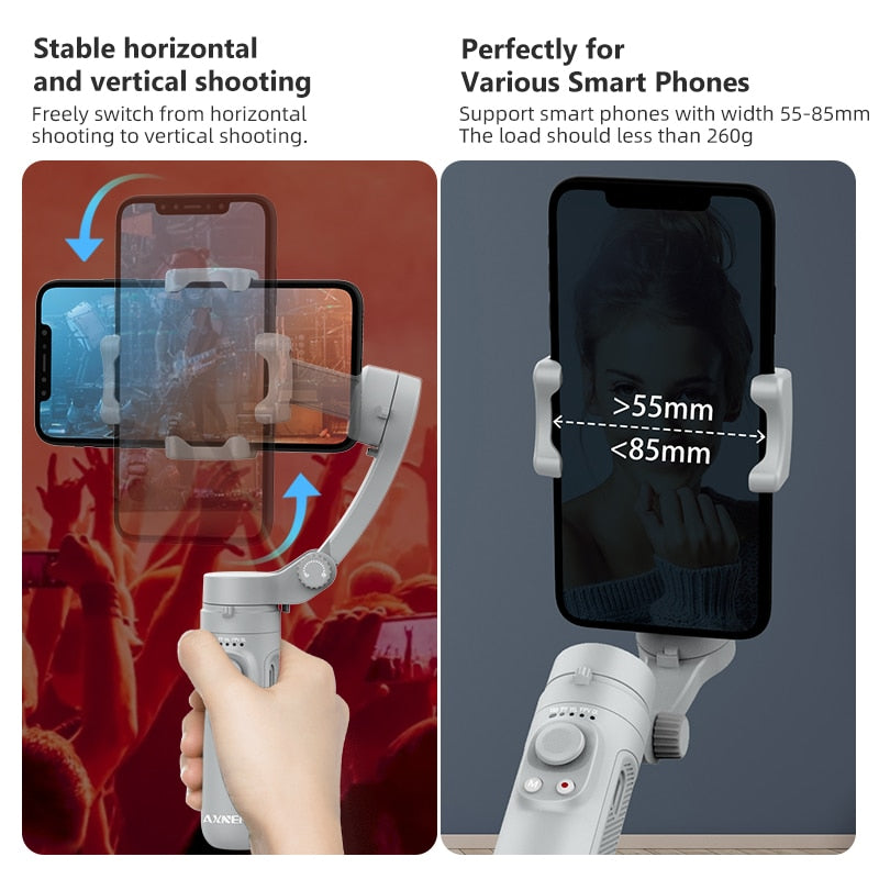 3-Axis Foldable Smartphone Handheld Gimbal Cellphone Video Record Vlog Stabilizer for iPhone 13 Xiaomi Huawei Samsung camera stabilizers DailyAlertDeals