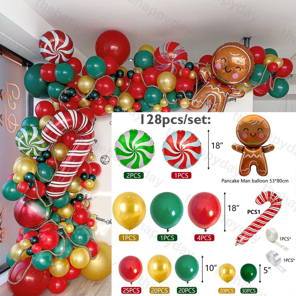 Christmas Balloon Arch Green Gold Red Box Candy Balloons Garland Cone Explosion Star Foil Balloons Christmas Decoration Party Christmas Balloons DailyAlertDeals H 128pcs christmas Other