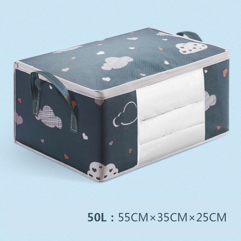Storage Bag Clothes Blanket Quilt Closet Sweater Foldable Organizer Box Durable Cartoon Print Winter Clothes Cabinet Organizer 0 DailyAlertDeals G622B