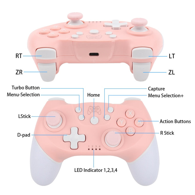 BT Wireless Game Controller for Switch Pro Lite Oled Gamepad Joystick for PC Game Controller with Programmable Wake up Function BT Wireless Game Controller for Switch Pro DailyAlertDeals