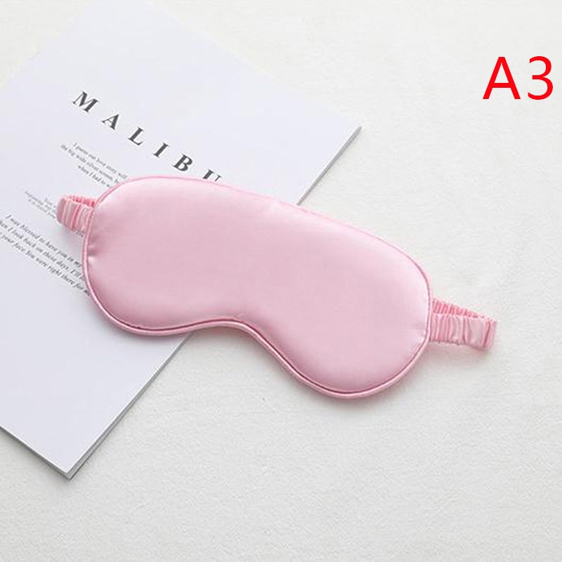 1Pc Eyeshade Sleeping Eye Mask Cover Eyepatch Blindfold Solid Portable New Rest Relax Eye Shade Cover Soft Pad eye cover DailyAlertDeals as pic 2