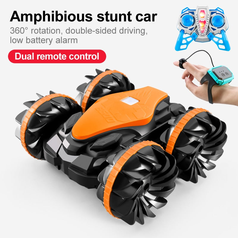 Newest High-tech Remote Control Car 2.4G Amphibious Stunt RC Car Double-sided Tumbling Driving Children Electric Toys for Boy Stunt RC Car Double-sided Tumbling Driving Children Electric Toys for Boy DailyAlertDeals B600 Dual RC Orange USA