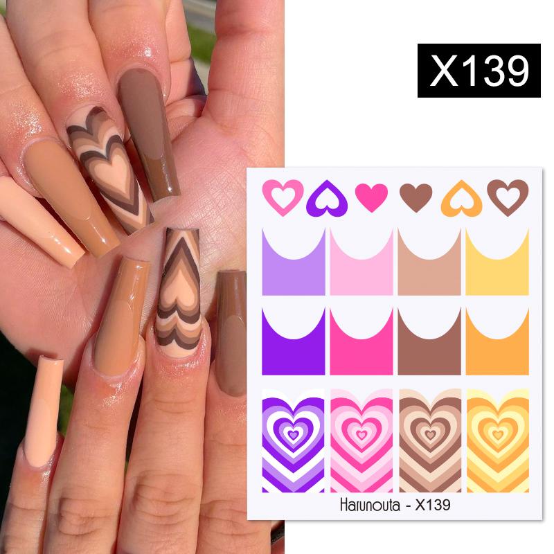 Harunouta Silver Black Geometric Textured Lines Stripe 3D Nail Sticker Flower Leaves Self Adhesive Transfer Sliders Paper 0 DailyAlertDeals X139