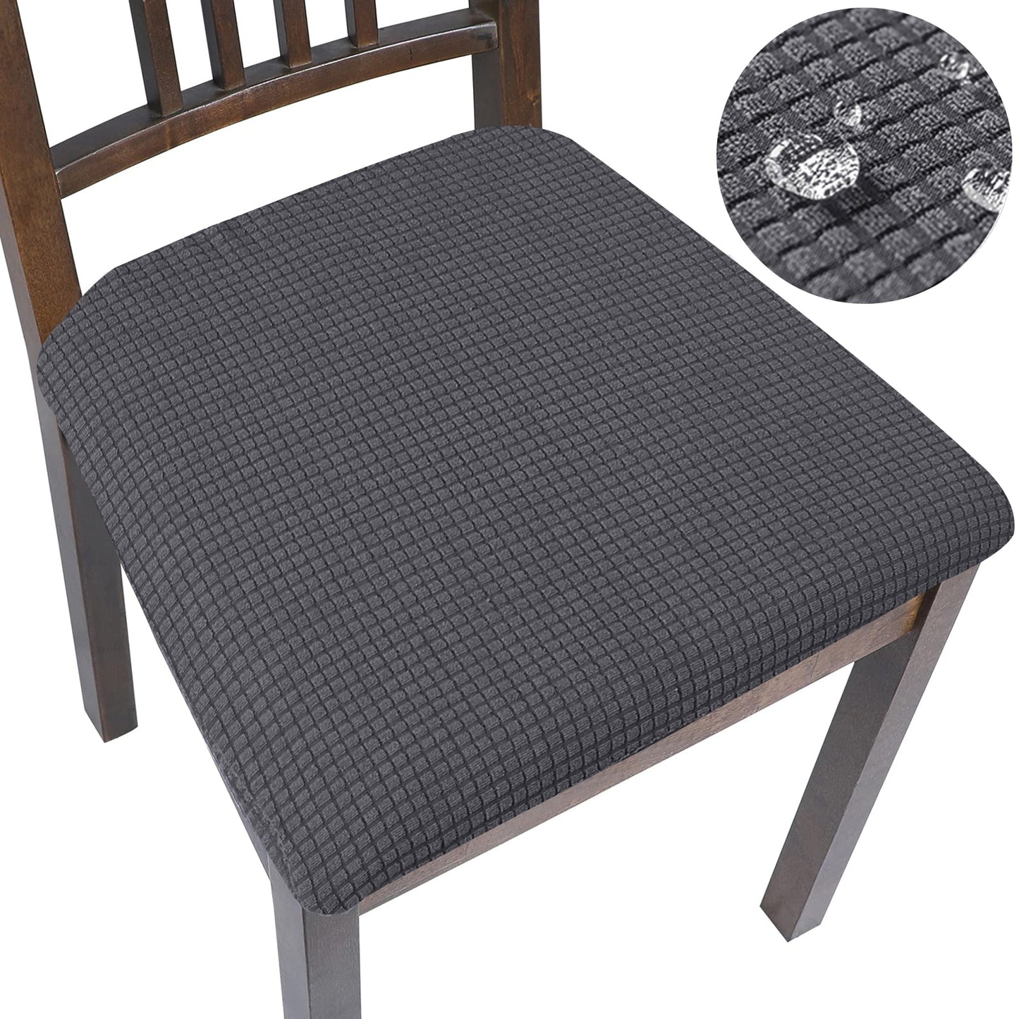 Spandex Jacquard Chair Cushion Cover Dining Room Upholstered Cushion Solid Chair Seat Cover Without Backrest Furniture Protector high chair covers DailyAlertDeals Waterproof-08 1 Piece