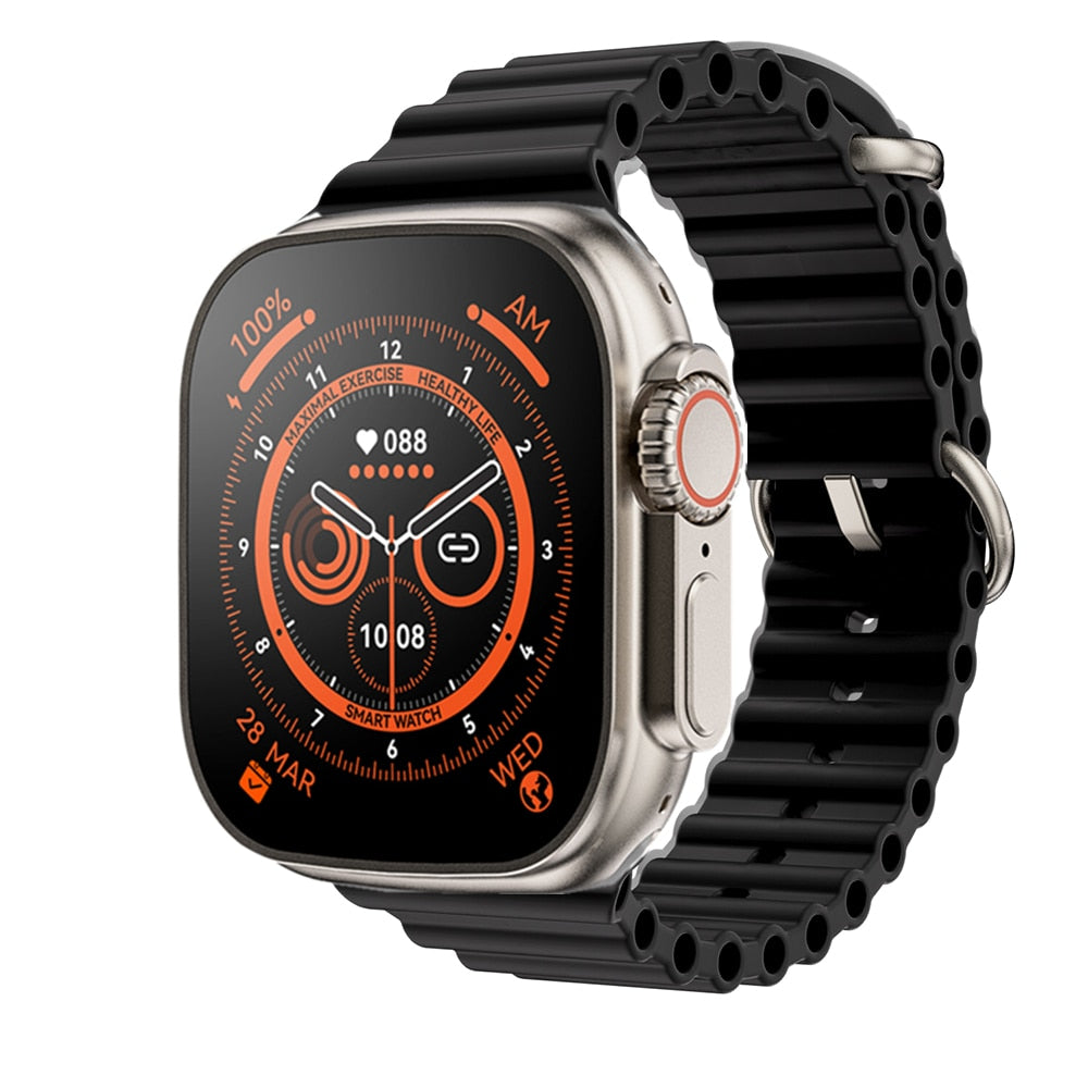 NEW Smart Watch Ultra Series 8 NFC 49MM Smartwatch Men Women Bluetooth Call Waterproof Wireless Charging HD Screen for Apple smart watch DailyAlertDeals BlackHY