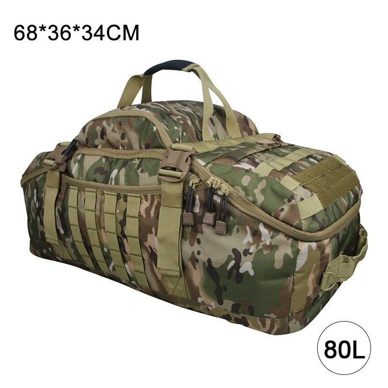 40L 60L 80L Waterproof Travel Bags Large Capacity Luggage Bags Men Duffel Bag Travel Tote Weekend Bag Military Duffel Bag 0 DailyAlertDeals 80L Green Camo China