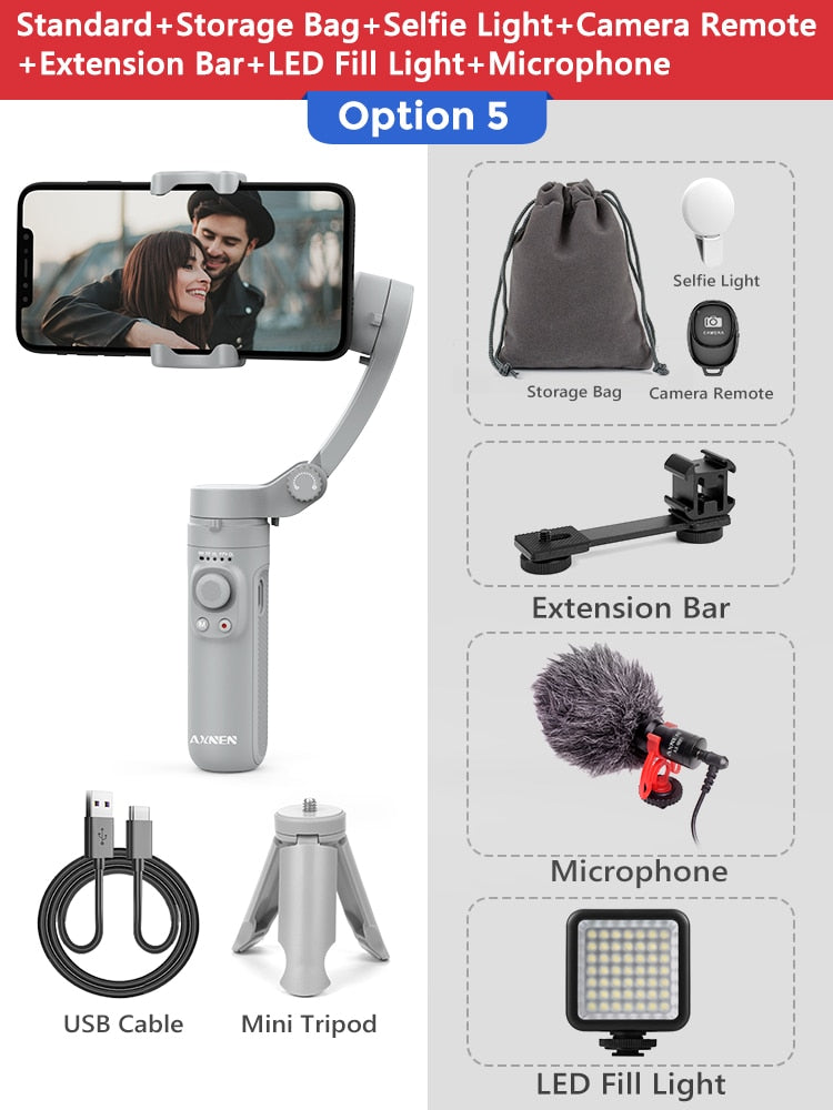 3-Axis Foldable Smartphone Handheld Gimbal Cellphone Video Record Vlog Stabilizer for iPhone 13 Xiaomi Huawei Samsung camera stabilizers DailyAlertDeals Poland Option 5