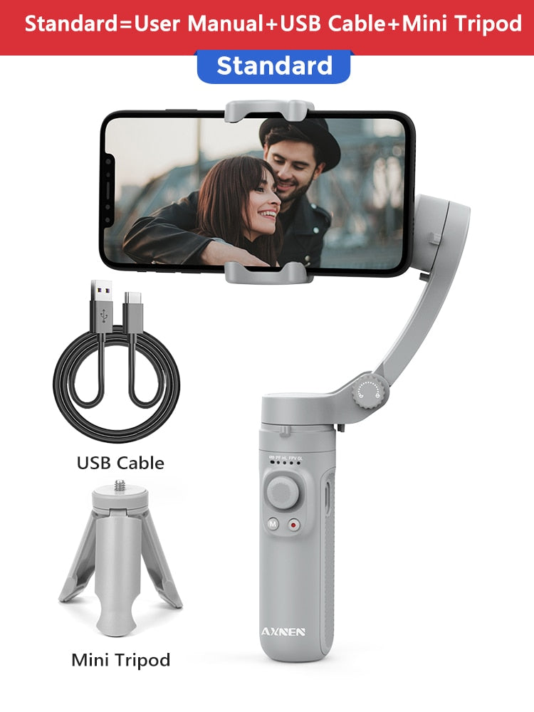 3-Axis Foldable Smartphone Handheld Gimbal Cellphone Video Record Vlog Stabilizer for iPhone 13 Xiaomi Huawei Samsung camera stabilizers DailyAlertDeals Poland Standard
