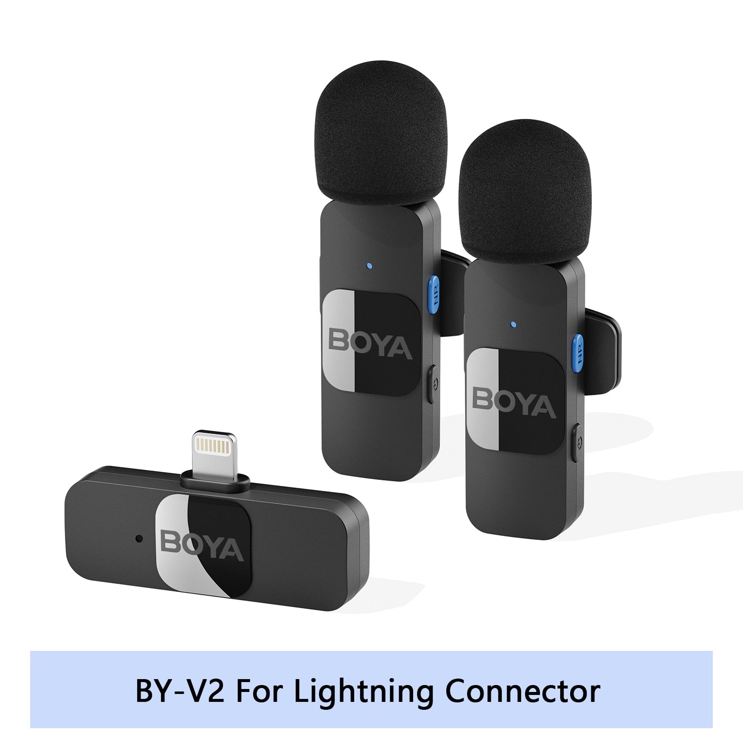 BOYA BY-V Professional Wireless Lavalier Mini Microphone for iPhone iPad Android Live Broadcast Gaming Recording Interview Vlog microphone for recording DailyAlertDeals BY-V2.---iphone