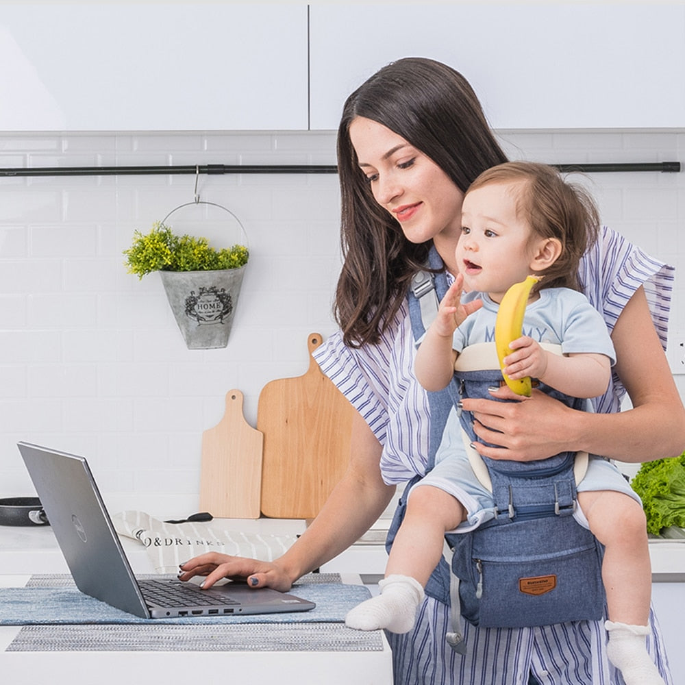 Sunveno Ergonomic Baby Carrier Baby Kangaroo Child Hip Seat Tool Baby Holder Sling Wrap Backpacks Baby Travel Activity Gear Baby Carrier DailyAlertDeals