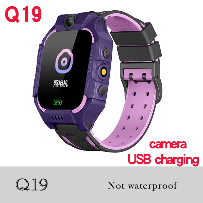 Q12 Children Smart Watch SOS Phone Watch Smartwatch Kids With Sim Card Photo Waterproof IP67 A28 Q19 Gift For IOS Android Z5S W5 0 DailyAlertDeals Q19 Purple English version