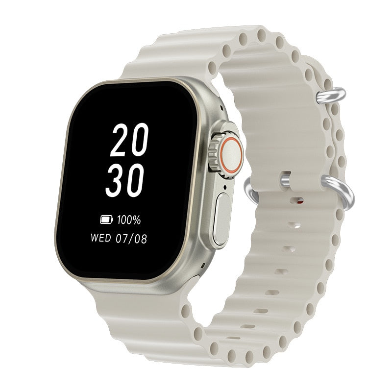 2023 New Smart Watch Body Temperature Ultra Series 8 NFC Smartwatch Wireless Charging Bluetooth Call Men Women Watch for Apple Smart watch DailyAlertDeals silver white