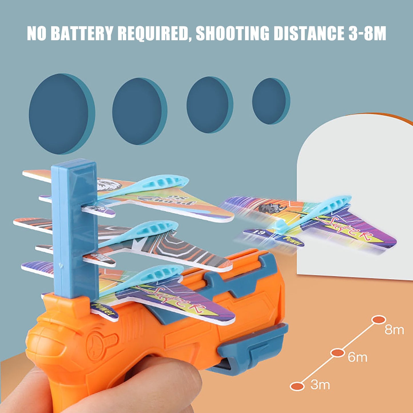 Airplane Launcher Toy Catapult Gun Toy With 6 Small Plane One-Click Ejection Shooting Gun Airplane Toys for Kids Boy Gift Airplane Launcher Bubble Catapult With 6 Small Plane Toy for children kids boy DailyAlertDeals
