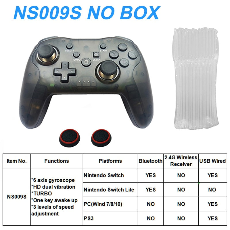 Original Wireless Controller Bluetooth For Nintendo Switch Pro PC PS3 Joystick Gamepad NFC Professional Lag-Free Gamepad BT Wireless Game Controller for Switch Pro DailyAlertDeals crystal black China 1 PCS