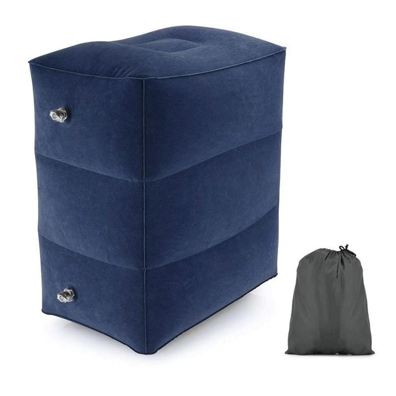 Inflatable PVC Footrest Travel Pillows for Kids - Perfect for Resting on Airplanes, Cars, and Buses During Travel Travel Pillows DailyAlertDeals Navy Blue